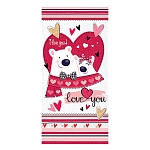 Конверт для денег " Мир открыток " 2-16 I love you! Медведи, 168*83мм, блестки, рельеф