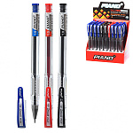 Ручка шариковая " Piano " 0,5мм, ассорти (красная-5шт, черная-10шт, синяя-35шт), толщина письма 0,25мм, игольчатый пишущий узел, чернила на масляной основе, цвет корпуса - прозрачный, колпачок прозрачный, цветной клип, картонная упаковка