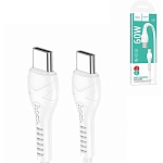 Кабель сетевой Type-C - Type-C " Hoco " X37 Cool power белый, круглый, 1м, 3A, QC3.0, PD3.0, 60W, силикон