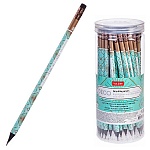 Карандаш ч/гр " Hatber " Deco НВ с ластиком, ассорти, круглый, заточенный, в пластиковой тубе