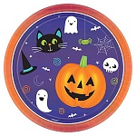 Набор тарелок " Amscan " d=23см, Happy Halloween Друзья, в наборе 8шт