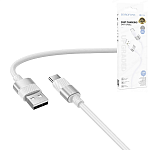 Кабель сетевой USB - Type-C " Borofone " BX106 белый, круглый, 1м, 3,0А, силикон