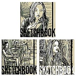 Скетчбук, крафт-бумага 100г/м2, 200*200мм, 80л, на резинке, без линовки, обложка - мелованный картон, сшивка, скругленные углы, перфорация последних 8 листов, в термоусадочной пленке, " Bruno Visconti " Крафт, 3 дизайна