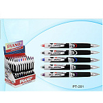 Ручка шариковая автоматическая " Piano " в дисплее синяя 0,7мм трехгранная, резиновый держатель, игольчатый пишущий узел, чернила на масляной основе, металлический наконечник, цвет корпуса - черный