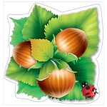 Украшение на скотче " Праздник " 190 Орехи, 186*190мм, вспененный скотч, глянцевый УФ-лак