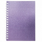 Записная книжка МАЛЫЙ ФОРМАТ А6 спираль 80л " Hatber " Metallic Фиолетовая, клетка, обложка - бумвинил