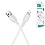 Кабель сетевой USB - Lightning " Hoco " X120 Beneficio белый, круглый, 1м, 2.4А, ПВХ