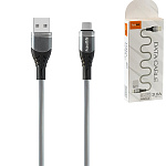 Кабель сетевой USB - Lightning " FaisON " K-135 Triple серый, круглый, 1м, 3,0А, силикон