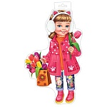 Плакат фигурный " Мир открыток " 0-35 А3 Девочка с тюльпанами