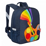 Рюкзак " Grizzly " 20*26*10см синий, 1 отделения, укрепленная спинка, боковые карманы из сетки, ручка-петля, нагрудная стяжка-фиксатор со свистком, светоотражающие элементы с четырех сторон