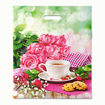 Пакет ПЭ " Интерпак " с вырубной ручкой ПВД, 40*47см 45мкм Полдень