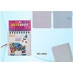 Блокнот 127*127мм спираль 150л " Basir " Единорог, 3 вида линовки- клетка, линия, без линовки, обложка - ламинированный картон, аппликация из кожи и пайеток- единорог, бумага офсет