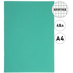 Тетрадь А4 48л клетка " Hatber " SoloMatte- Аквамарин, офсет, на скобе, обложка - мелованный картон, ламинация soft-touch, запечатанный титульный лист, 1 дизайна в коробке
