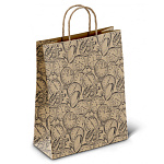 Пакет бумажный крафт " ПЗБМ " 22*25*12см Часы, крученые ручки