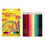 Карандаши 18цв цветные деревянные шестигранные " Каляка-Маляка " 4М картонная упаковка, европодвес