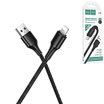 Кабель сетевой USB - Lightning " Hoco " X120 Beneficio черный, круглый, 1м, 2.4А, ПВХ