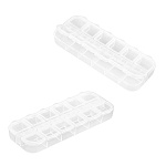 Контейнер пластиковый (таблетница), 12 секций, 13*5*1,5см " KWELT " пакет