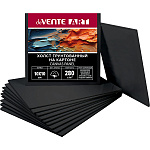 Холст " deVente " Art 10*10см черный, на картоне, хлопок, мелкое зерно, грунтованный, термоусадочная пленка