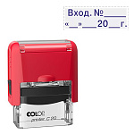 Штамп стандартный " Colop " Вход.N дата, цвет корпуса красный, Printer C20