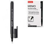 Маркер " Hatber " Memo черный 0,5мм закругленный пишущий узел, перманентный