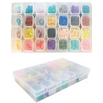 Набор бусин " Tukzar " Плоские бусины, в наборе: пластиковый контейнер, 28 секций, плоские бусины, застежки