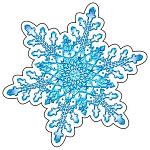 Украшение на скотче " Мир открыток " 7-66 Новогоднее- Снежинка, 100*100мм, блестки