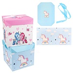 Коробка подарочная складная " Миленд " Волшебный единорог, 25*25*25см, с лентой