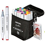 Набор маркеров для скетчинга " deVente " Emotion  24цв двухсторонние, 1,0-5,0мм, пулевидный/скошенный, трехгранный корпус, в пластиковом боксе