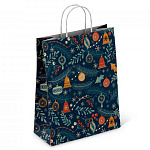 Пакет Новогодний бумажный " ПЗБМ " 25*22*12см Игрушки, крученые ручки