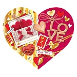 Открытка " Мир открыток " 2-01 Love, 297*159мм, фольга золотая, рельеф, текст