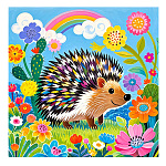 Картина алмазная " Mazari " 30*30см Ежик, состав набора: холст на подрамнике, стразы, стилус, желеобразный клей, лоток, полная выкладка, в термоусадочной пленке