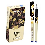 Ручка гелевая " Basir " Butterfly синяя 0,5мм, толщина письма 0,25мм, рифленый держатель, корпус бежевого цвета с рисунком бабочки, картонная упаковка