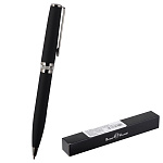 Ручка подарочная шариковая автоматическая " Bruno Visconti " Boston синяя 0,7мм, поворотный механизм, металлический корпус, цвет корпуса черный, толщина письма- 0,35мм, подарочная упаковка