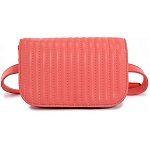 Сумка поясная " OrsOro " 15*11*4см Коралловая, 1 отделение, клапан на магнитной кнопке, внешний карман, внутренний карман, экокожа