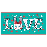 Конверт для денег " Праздник " 445 Love- Зайка в сердечках, 168*82мм, стразы, текст