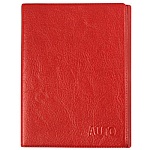 Обложка для автодокументов " ДПС " красная 100*130мм, кожзам