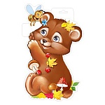 Плакат " Империя поздравлений " 930 А4 Мишка с пчелкой, без отделки