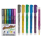 Набор маркеров акриловых " deVente " Metallic, 6цв, пулевидный наконечник, в пластиковом боксе