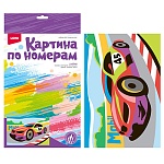 Картина по номерам " Lori " 20*28,5см Транспорт. Гоночная машина, состав набора: основа на картоне с контуром, краски, кисть, палитра, инструкция, картонная упаковка, европодвес