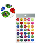 Наклейки-похвала " KWELT " А6 Разноцветные смайлики, голография