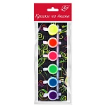 Набор красок по ткани " Луч " 6цв Флуоресцентный акрил, в наборе кисть, в прозрачном пакете