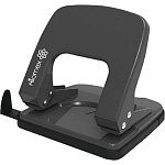 Дырокол на 25л " Attomex " металлический, встроенная линейка, черный