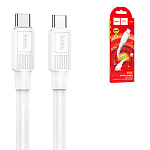 Кабель сетевой Type-C - Type-C " Hoco " X84 Solid белый, круглый, 1м, 3,0А, PD60W, силикон