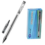 Ручка гелевая " Basir " черная 0,5мм, толщина письма 0,25мм, рифленый держатель, металлический наконечник, прозрачный корпус