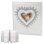 Фотоальбом " KWELT " 100ф Свадебный твердая обложка, 10*15см, отделка- ткань, декоративное украшение, рамка для фото, индивидуальный бокс, в термоусадочной пленке, 23,5*20,5см