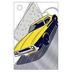 Бирка для букетов и подарков " Мир поздравлений " 025 Без названия, Авто, 70*46мм, фольга