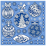 Наклейки " Мир открыток " 8-37 Новогодние- Елочные украшения, пластизоль, 330*335мм