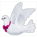 Украшение " Праздник " 035 Голубь, 96*92мм, глянцевый УФ-лак
