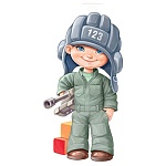 Плакат фигурный " Империя поздравлений " 933 А3 Танкист-мальчик, двусторонний, без отделки