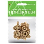Декоративные прищепки " Hobby Time " Набор 22 Мешковина